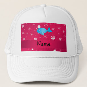 Personalisierter Name narkwal rosa Schneeflocken Truckerkappe