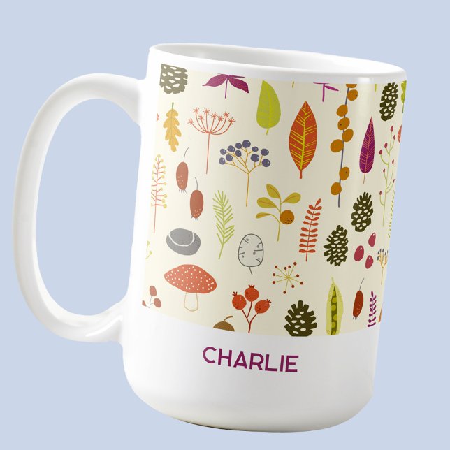 Personalisierter Name Naturwald Kaffeetasse (Personalized name woodland nature forest coffee mug)