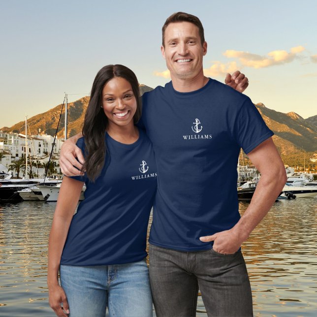 Personalisierter Name Nautic Boat Anchor T-Shirt (Personalized Name Nautical Boat Anchor T-Shirt)