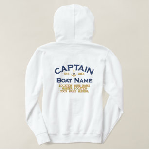 Personalisierter Name Naval Star Anchor Bestickter Hoodie