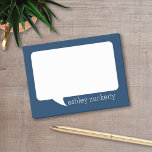 Personalisierter Name: Navy Blue and White Talk Bu Post-it Klebezettel<br><div class="desc">A delightful cartoon design for you to send message. If you need to adjust the artwork,  click on the customize it button and make changes.</div>