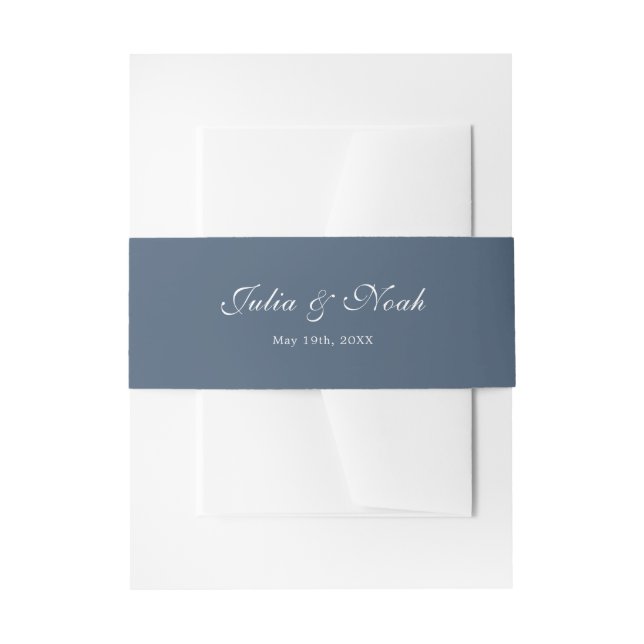 Personalisierter Name Navy Blue und Blush Pink Flo Einladungsbanderole (Vorderseite Beispiel)