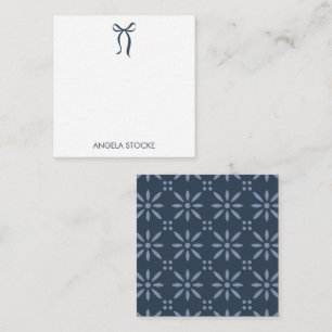 Personalisierter Name Navyblauer Bogen Mitteilungskarte