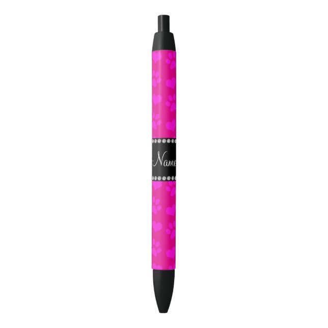 Personalisierter Name Neon heißen rosa Herzen und  Kugelschreiber (Vorderseite Vertikal)