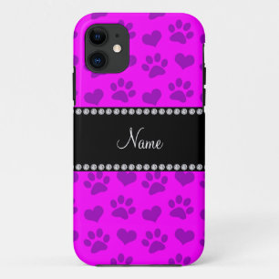 Personalisierter Name Neon rosa Herzen und Pfotend title_seo2