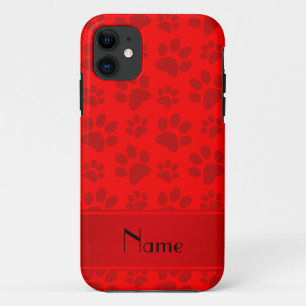 Personalisierter Name Neon Rothundpfoten Case-Mate iPhone Hülle