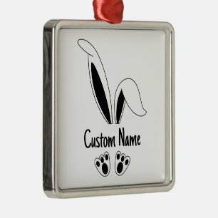 Personalisierter Name Niedlich Bunny OsterOstern Ornament Aus Metall