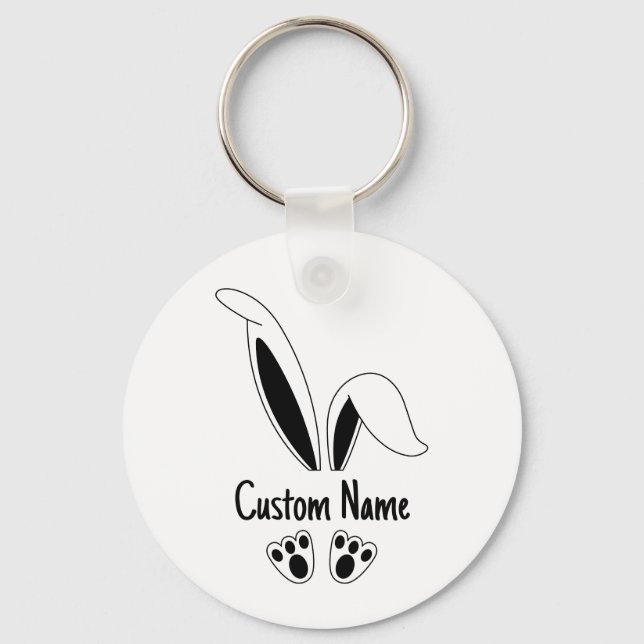 Personalisierter Name Niedlich Bunny OsterOstern Schlüsselanhänger (Vorderseite)