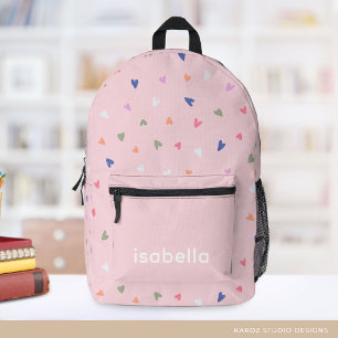 Personalisierter Name Niedlich Hearts Girl Backpac Bedruckter Rucksack