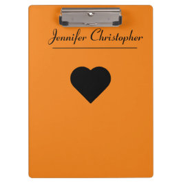 Personalisierter Name Niedlich moderne Script Oran Klemmbrett