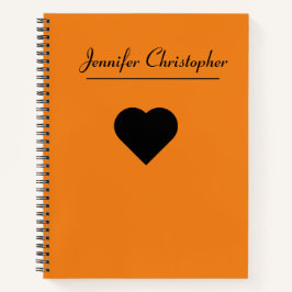 Personalisierter Name Niedlich moderne Script Oran Notizbuch