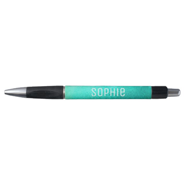 Personalisierter Name niedliche aquamarine Aquarel Kugelschreiber (Vorderseite)