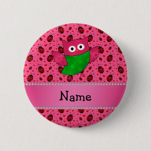 Personalisierter Name niedliche Eule Button