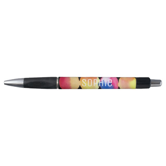 Personalisierter Name niedliche, farbige Aquarellk Kugelschreiber (Vorderseite)