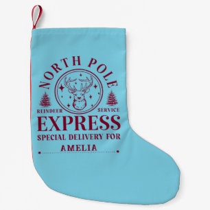 Personalisierter Name Nordpol Santa Weihnachten Kleiner Weihnachtsstrumpf