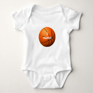 Personalisierter Name Number Basketball Baby Strampler
