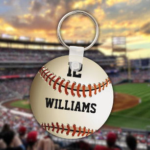 Personalisierter Name Nummer Baseball Schlüsselanhänger