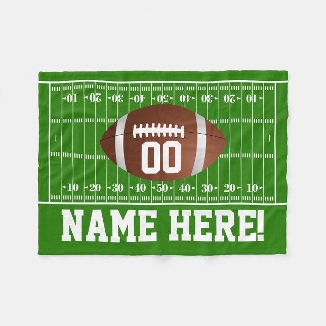 Personalisierter Name/Nummer von Gridiron-Boys Fleecedecke (Vorderseite (Horizontal))