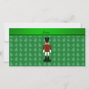 Personalisierter Name Nutcracker grüne Weihnachtsb Feiertagskarte