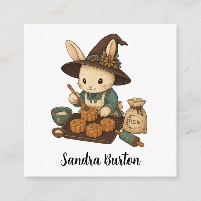 Personalisierter Name oder Text mit Bunny Bakery  Begleitkarte (Vorderseite)