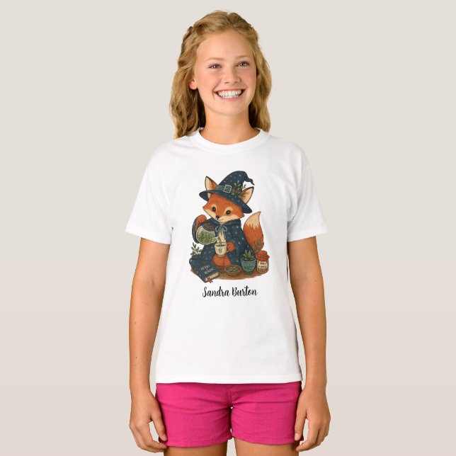 Personalisierter Name oder Text mit Fuchs-Tee T-Shirt (Vorne ganz)