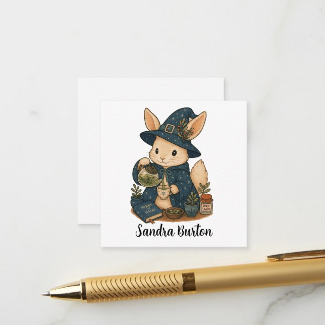 Personalisierter Name oder Text mit Hasen-Kräutert Begleitkarte (Vorderseite/Rückseite Beispiel)