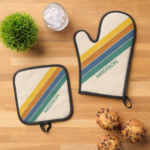 Personalisierter Name Ofenhandschuh & Topflappen-Set