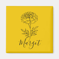 Personalisierter Name Oktober Marigold Birth Blume