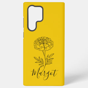Personalisierter Name Oktober Marigold Birth Blume Samsung Galaxy Hülle