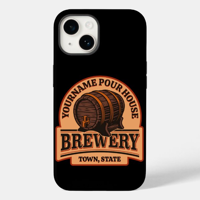Personalisierter NAME Old Oak Barrel Bierbrauerei  Case-Mate iPhone 14 Hülle (Rückseite)