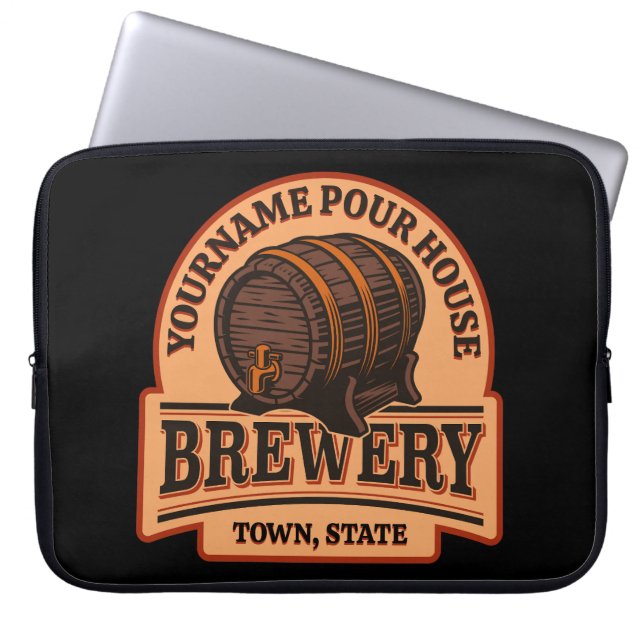 Personalisierter NAME Old Oak Barrel Bierbrauerei  Laptopschutzhülle (Vorderseite)