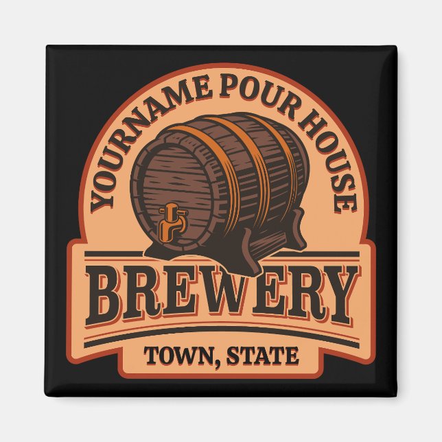 Personalisierter NAME Old Oak Barrel Bierbrauerei  Magnet (Vorne)