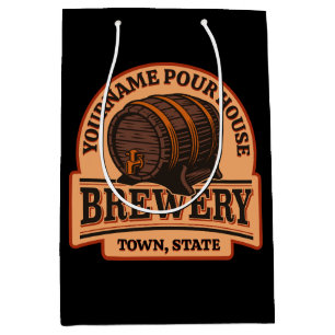 Personalisierter NAME Old Oak Barrel Bierbrauerei Mittlere Geschenktüte