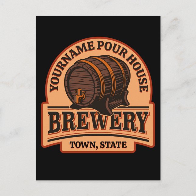 Personalisierter NAME Old Oak Barrel Bierbrauerei  Postkarte (Vorderseite)