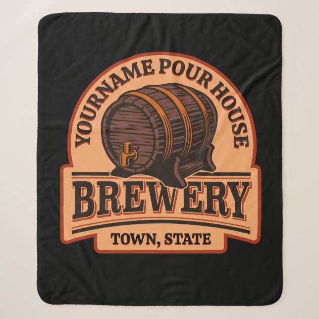 Personalisierter NAME Old Oak Barrel Bierbrauerei  Sherpadecke (Vorderseite)