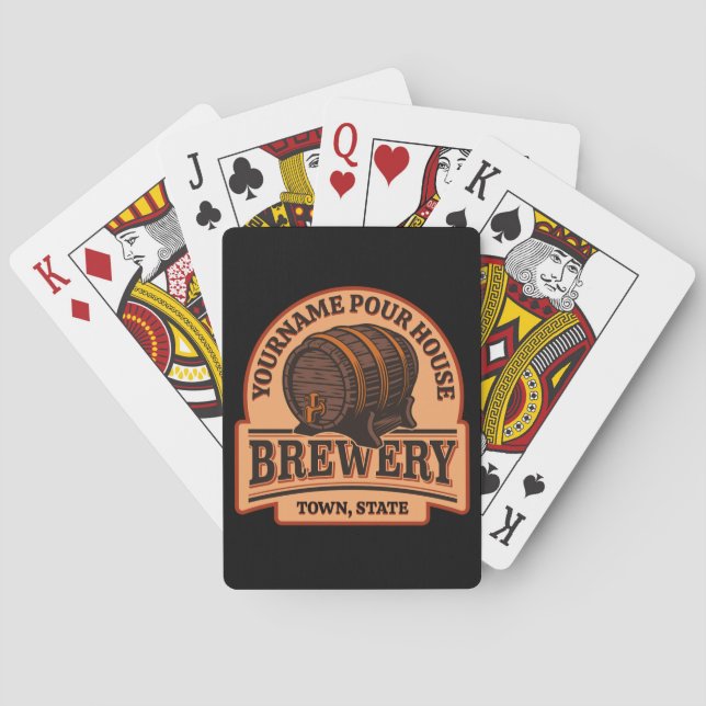Personalisierter NAME Old Oak Barrel Bierbrauerei  Spielkarten (Rückseite)