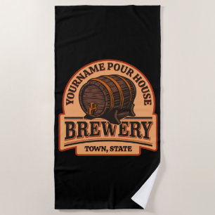 Personalisierter NAME Old Oak Barrel Bierbrauerei Strandtuch