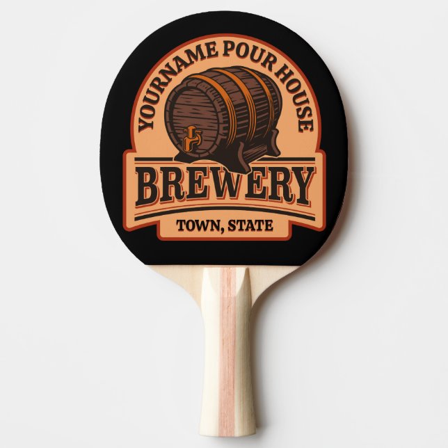 Personalisierter NAME Old Oak Barrel Bierbrauerei  Tischtennis Schläger (Vorderseite)