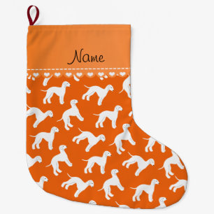 Personalisierter Name Orangenhunde Großer Weihnachtsstrumpf