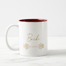 Personalisierter Name Original Frohe Weihnachten Zweifarbige Tasse