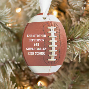 Personalisierter Name Oval Football Sports Ornament