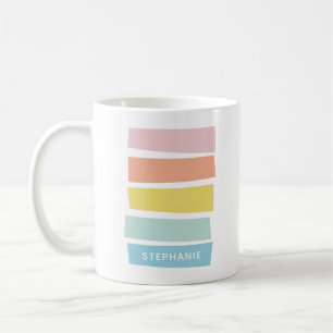 Personalisierter Name Pastel Geometric Simple Chic Kaffeetasse