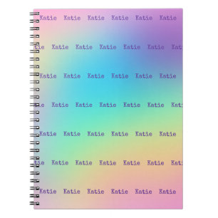 Personalisierter Name Pastel Rainbow Gradient Note Notizblock