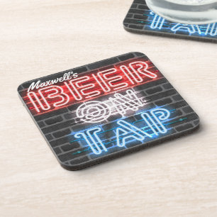Personalisierter Name Patriotic Beer Sign Brauerei Getränkeuntersetzer