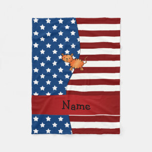 Personalisierter Name Patriotiger Fleecedecke