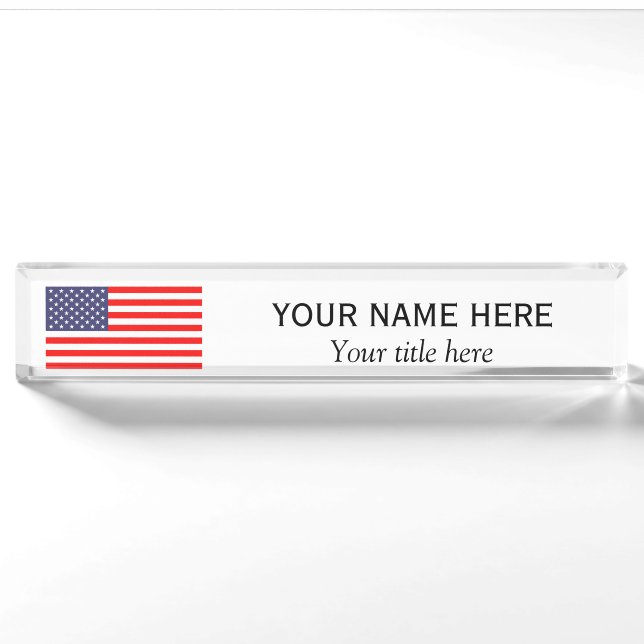 Personalisierter Name patriotische amerikanische F Namensplakette (Vorderseite)