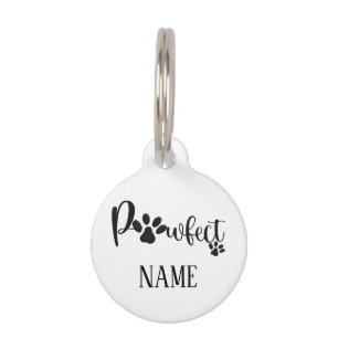 Personalisierter Name Pawprint Stilvoller Hund Haustiermarke