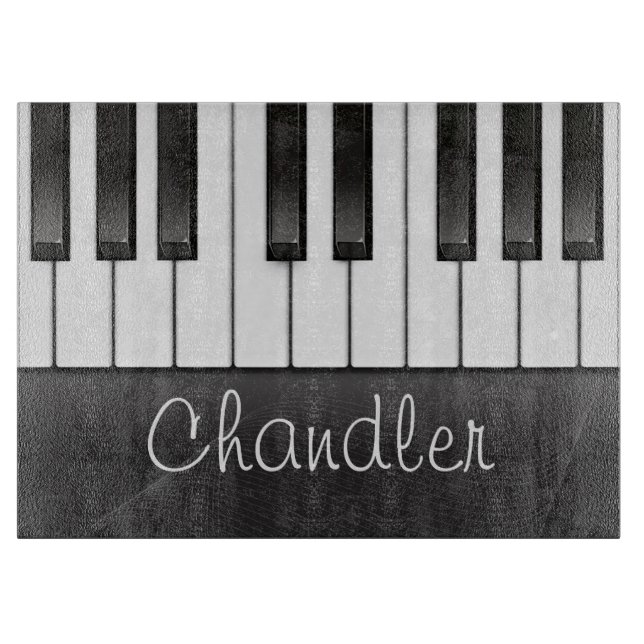Personalisierter NAME Pianist Klavier Keys Musikle Schneidebrett (Vorderseite)
