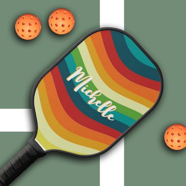 Personalisierter Name Pickleball Schläger (Retro Personalized Name Pickleball Paddle)