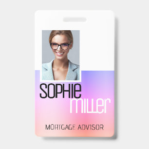 Personalisierter Name Pink zu Lila Ombre Stylisch Ausweis